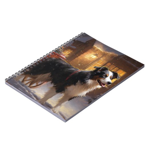 Border Collie Weihnachtsfeiertag Notizblock (Linke Seite)