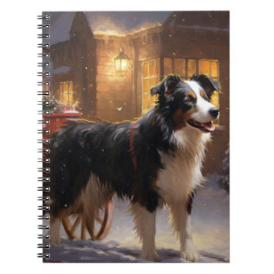 Border Collie Weihnachtsfeiertag Notizblock