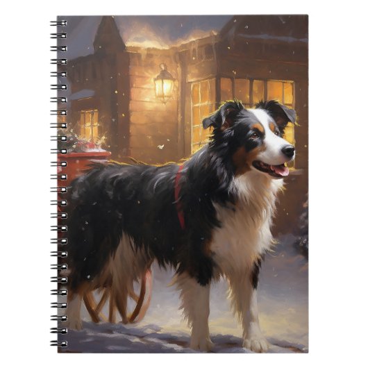 Border Collie Weihnachtsfeiertag Notizblock (Vorderseite)