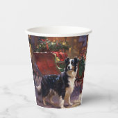 Border Collie Weihnachtsfeiertag Pappbecher (Vorderseite)