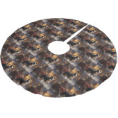 Border Collie Weihnachtsfeiertag Polyester Weihnachtsbaumdecke (Schrägansicht)