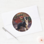 Border Collie Weihnachtsfeiertag Runder Aufkleber (Umschlag)
