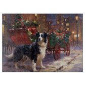 Border Collie Weihnachtsfeiertag Schneidebrett (Vorderseite)
