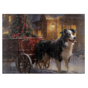 Border Collie Weihnachtsfeiertag Schneidebrett