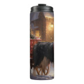 Border Collie Weihnachtsfeiertag Thermosbecher (Vorderseite)