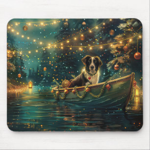 Border Collie Weihnachtsfest Reise Mousepad