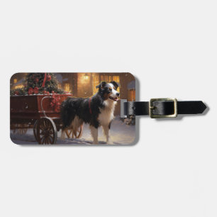 Border Collie Weihnachtsfest Saison Gepäckanhänger