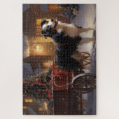 Border Collie Weihnachtsfest Saison Puzzle (Vertikal)
