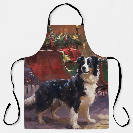 Border Collie Weihnachtsfest Saison Schürze (Vorderseite)