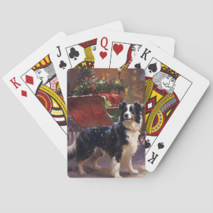 Border Collie Weihnachtsfest Saison Spielkarten