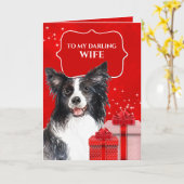 Border Collie Weihnachtsgeschenke mit Vers Karte (Gelbe Blume)