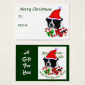 Border Collie Weihnachtsgeschenke Name Tags (Vorne & Hinten)