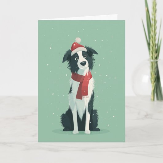 Border Collie Weihnachtsgruß Karte (Vorderseite)