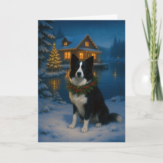 Border Collie Weihnachtskarte Feiertagskarte (Vorderseite)