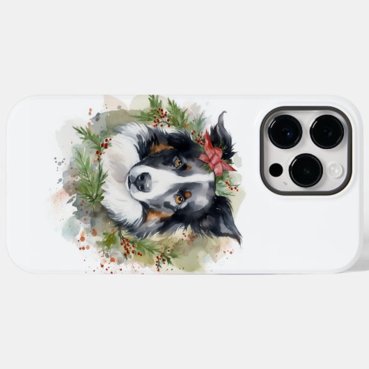 Border Collie Weihnachtsmann Festliche Jungfrau Case-Mate iPhone Hülle (Rückseite (Horizontal))