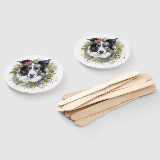 Border Collie Weihnachtsmann Festliche Jungfrau Fächer (Non-assembled)