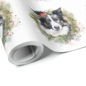 Border Collie Weihnachtsmann Festliche Jungfrau Geschenkpapier (Rolleneckpunkt)