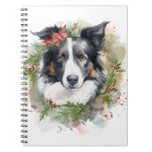Border Collie Weihnachtsmann Festliche Jungfrau Notizblock (Vorderseite)