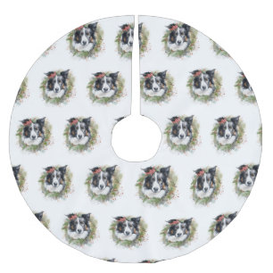 Border Collie Weihnachtsmann Festliche Jungfrau Polyester Weihnachtsbaumdecke