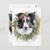 Border Collie Weihnachtsmann Festliche Jungfrau Postkarte (Vorne/Hinten)