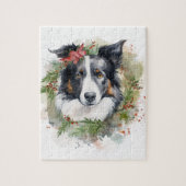 Border Collie Weihnachtsmann Festliche Jungfrau Puzzle (Vertikal)