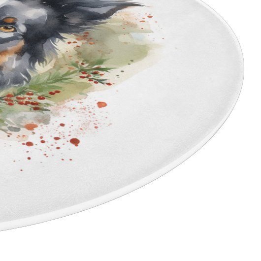Border Collie Weihnachtsmann Festliche Jungfrau Schneidebrett (Ecke)