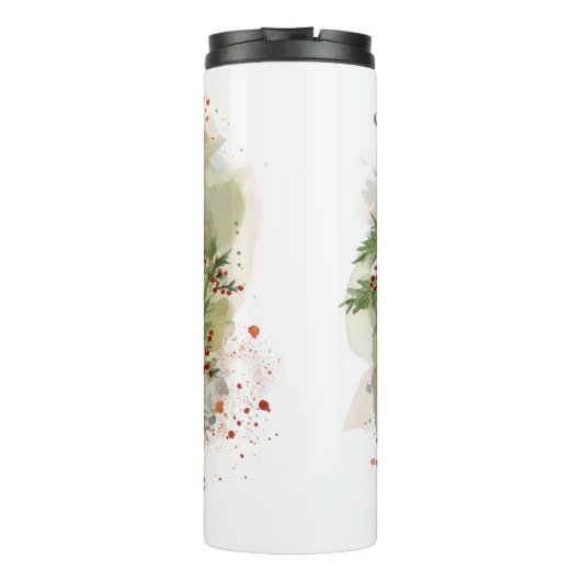 Border Collie Weihnachtsmann Festliche Jungfrau Thermosbecher (Rückseite)