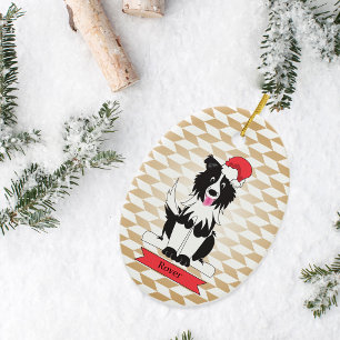 Border Collie Weihnachtsmann Ornament