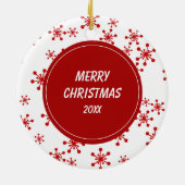 Border Collie Weihnachtsmannmütze Red Snowflake Te Keramik Ornament (Hinten)