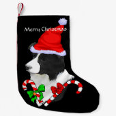 Border Collie Weihnachtsmannmütze Weihnachten Kleiner Weihnachtsstrumpf (Vorderseite)