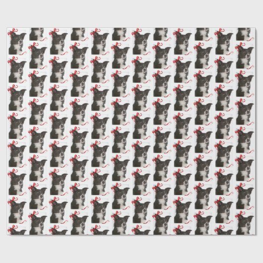Border-Collie-WeihnachtsPackpapier Geschenkpapier (Flach)