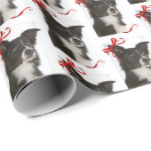 Border-Collie-WeihnachtsPackpapier Geschenkpapier (Rolleneckpunkt)