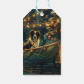 Border Collie Weihnachtsreise Geschenkanhänger (Rückseite)