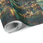 Border Collie Weihnachtsreise Geschenkpapier (Rolleneckpunkt)