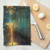 Border Collie Weihnachtsreise Geschirrtuch (Viertel Falte)