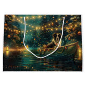 Border Collie Weihnachtsreise Große Geschenktüte (Vorderseite)