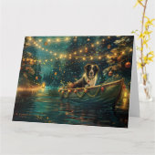 Border Collie Weihnachtsreise Karte (Gelbe Blume)