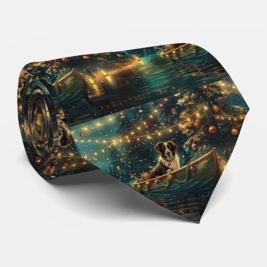 Border Collie Weihnachtsreise Krawatte (Gerollt)