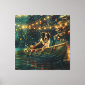 Border Collie Weihnachtsreise Leinwanddruck (Vorderseite)