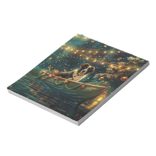 Border Collie Weihnachtsreise Notizblock (Rotiert)