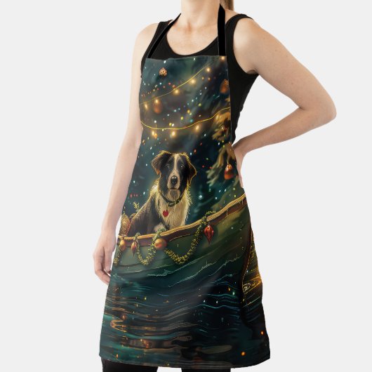 Border Collie Weihnachtsreise Schürze (InSitu)