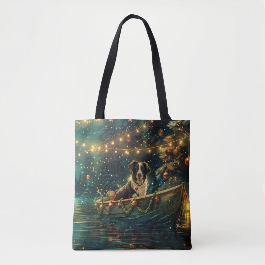 Border Collie Weihnachtsreise Tasche (Vorderseite)