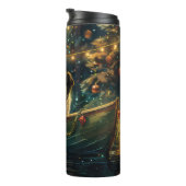 Border Collie Weihnachtsreise Thermosbecher (Nach rechts gedreht)