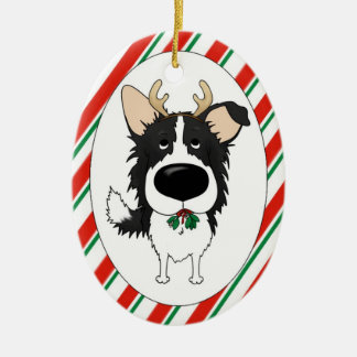Border-Collie-Weihnachtsverzierung Keramik Ornament