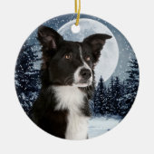 Border-Collie-Weihnachtsverzierung Keramik Ornament (Vorne)