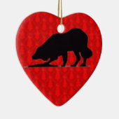 Border-Collie-Weihnachtsverzierung Keramik Ornament (Rechts)