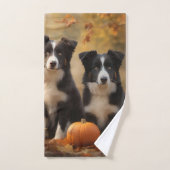 Border Collie Welpe Autumn Delight Pumpen Badhandtuch Set (Handtuch)
