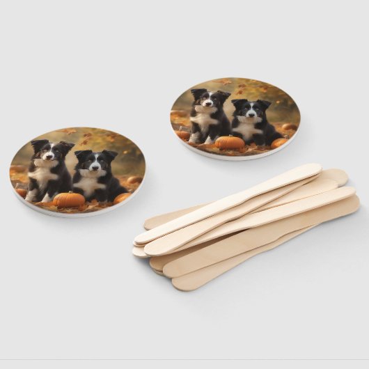 Border Collie Welpe Autumn Delight Pumpen Fächer (Non-assembled)
