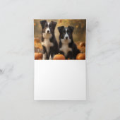 Border Collie Welpe Autumn Delight Pumpen Karte (Innenseite)