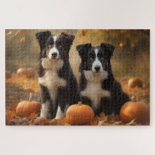 Border Collie Welpe Autumn Delight Pumpen Puzzle (Horizontal)